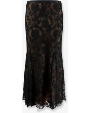 Self-Portrait Lace Midi Skirt - Black
