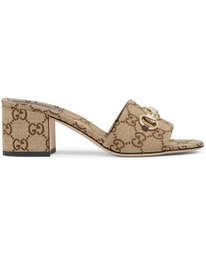 Gucci Slider Sandal With Hook - Natural