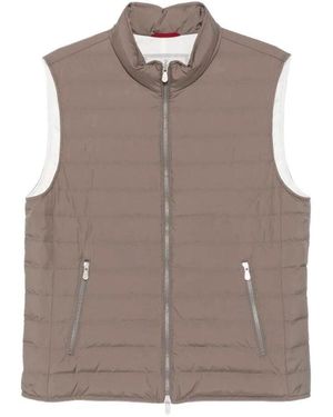 Brunello Cucinelli Lightweight Techno Fabric Down Vest - Brown