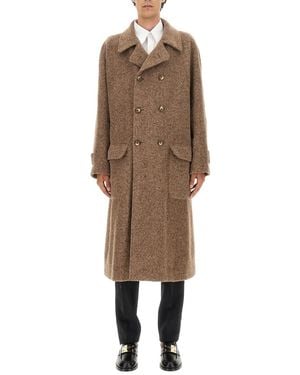 Dolce & Gabbana Double-Breasted Wool Blend Jacket - Natural