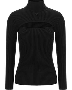 Courreges Cut-Out Sweater - Black