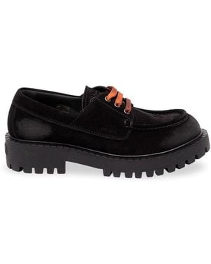 Prada Laced Suede Loafers - Black