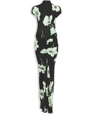 Alaïa Draped Dress With Print - Multicolor