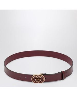Gucci Rosso Ancora Gg Interlocking Buckle Belt - Brown