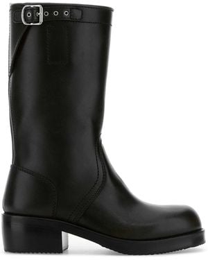 Dries Van Noten Dark Leather Boots - Black