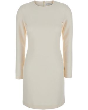Max Mara 'Bartolo' Crewneck Dress With Zipped Closure - White