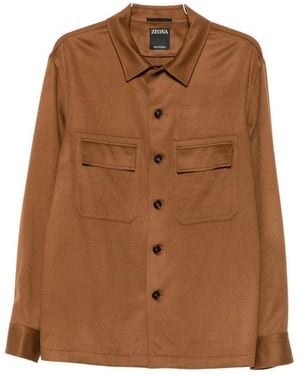 ZEGNA Shirts - Brown