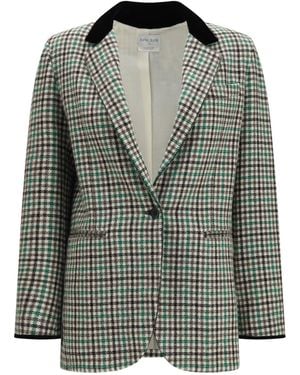 forte_forte British Check Jacket Royal - Green