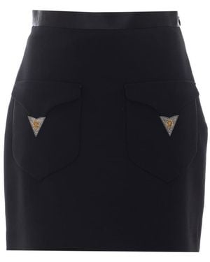 Versace Wool Mini Skirt - Black