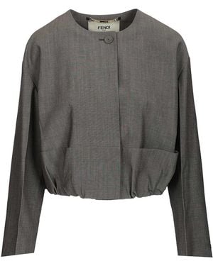 Fendi Mohair Fabric Jacket - Gray