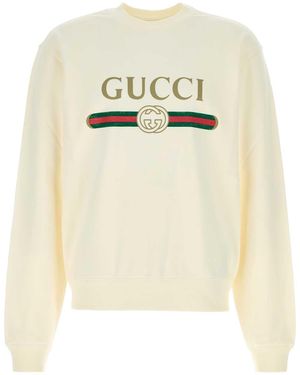 Gucci Ivory Cotton Blend Sweatshirt - Natural