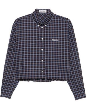 Miu Miu Tartan Shirt - Blue