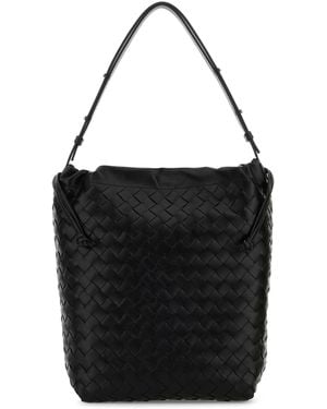 Bottega Veneta Leather Shopping Bag - Black