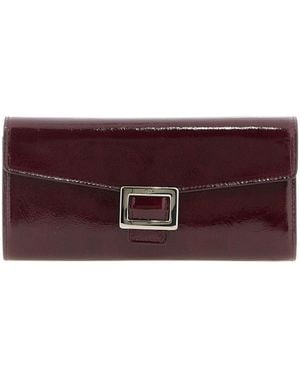 Roger Vivier Belle Vivier Patent Leather Wallet On Chain - Purple