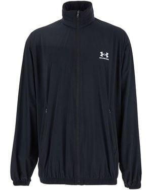 Balenciaga Jacket With Under Armourâ Maxi Logo On The Back - Blue
