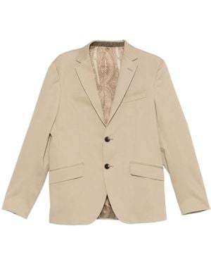 Etro Roma Single-Breasted Cotton Blazer - Natural