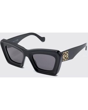 Loewe Anagram Tortoiseshell Acetate Cat-Eye Sunglasses - Gray