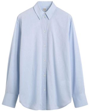 TOTEME Linen And Cotton Blend Shirt - Blue