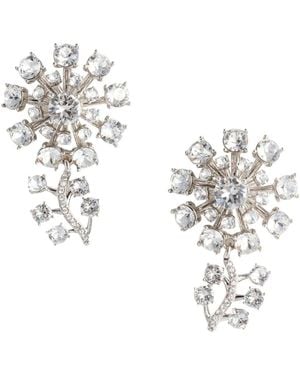 Self-Portrait Self Portrait Small Flower Crystal Earrings - Metallic