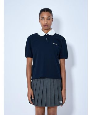 Miu Miu Piqué Polo Shirt - Blue