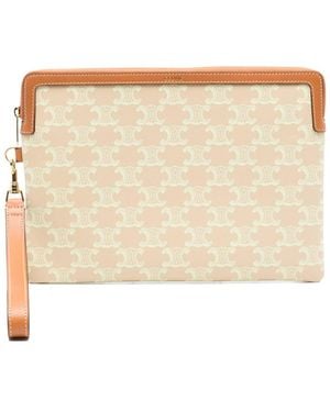 Celine Triomphe Canvas Pouch - Natural
