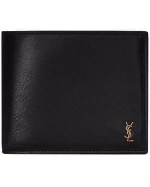 Saint Laurent Small Tiny Cassandre East/West Wallet - Black