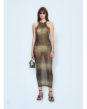 Off-White c/o Virgil Abloh Off Crocodile Mesh Racer Dress - Blue