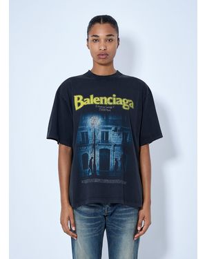 Balenciaga The Address Medium Fit T-Shirt - Blue