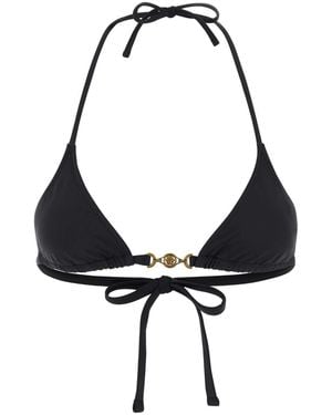 Versace Stretch Nylon Bikini Top - Black