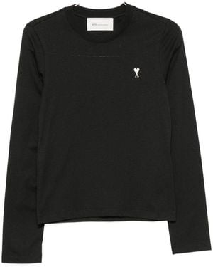 Ami Paris Ami De Coeur Cotton T-Shirt - Black