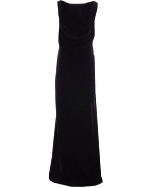 Max Mara Cady Long Dress in Black | Lyst