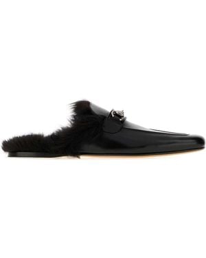 Gucci Leather Slippers - Black