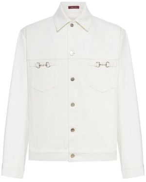 Gucci Denim Jacket With Horse Detail - White