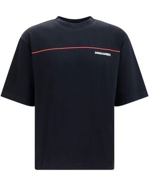 DSquared² Loose-Fit Logo T-Shirt - Blue