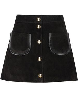 Celine Suede Mini Skirt - Black