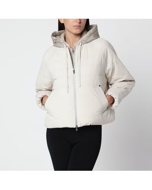 Moose Knuckles Alabastro Hooded Down Jacket - White