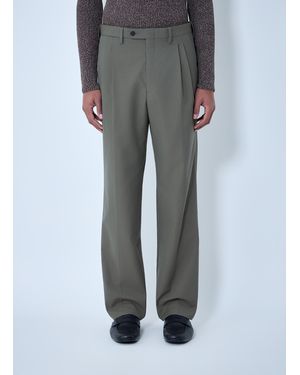 Prada Wide-Leg Wool Pants - Gray