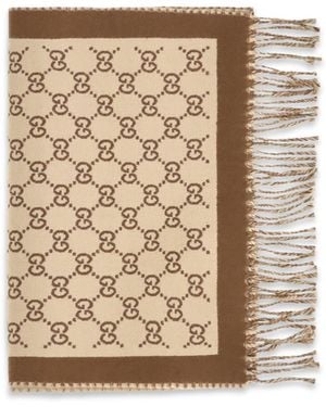 Gucci Gg All-Over Wool Scarf - Natural