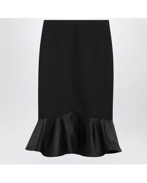Fendi Grain De Poudre Wool Skirt - Black