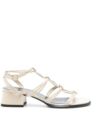 Celine Clemence Leather Sandals - White
