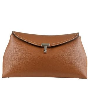 TOTEME T-Lock Clutch - Brown