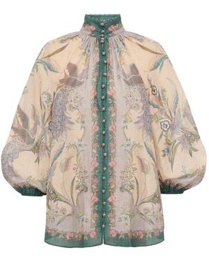 Zimmermann Indra Billow Blouse - Natural