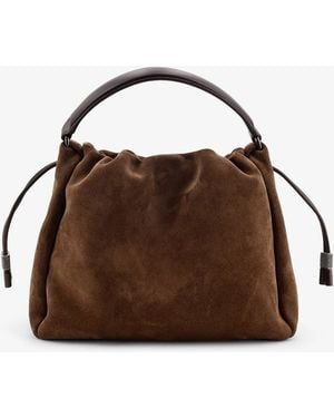 Brunello Cucinelli Bucket Mellow Suede Handbag - Brown