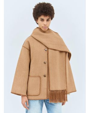 TOTEME Embroidered Scarf Jacket - Natural