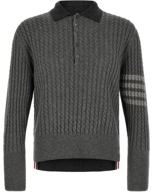 Thom Browne 2-In-1 Trompe L'Oeil Polo Shirt - Gray