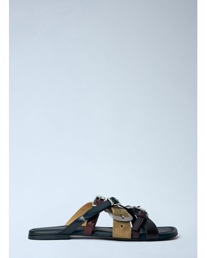 Acne Studios Leather Belts Strap Sandals - Blue