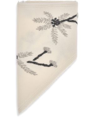 P.A.R.O.S.H. Wallaby Floral Knit Scarf Panna - White