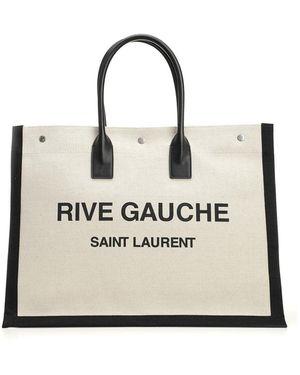 Saint Laurent "Rive Gauche" Shopping Bag - Natural