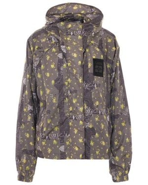 Ganni Printed Nylon Flyweight Jacket - Gray