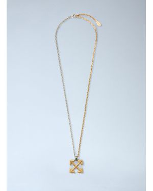 OFF-WHITE | BICOLOR ARROW NECKLACE SILVER/GOLD ネックレス Bicolor Arrow + Ring Necklace in GOLD for Men | Off-White™